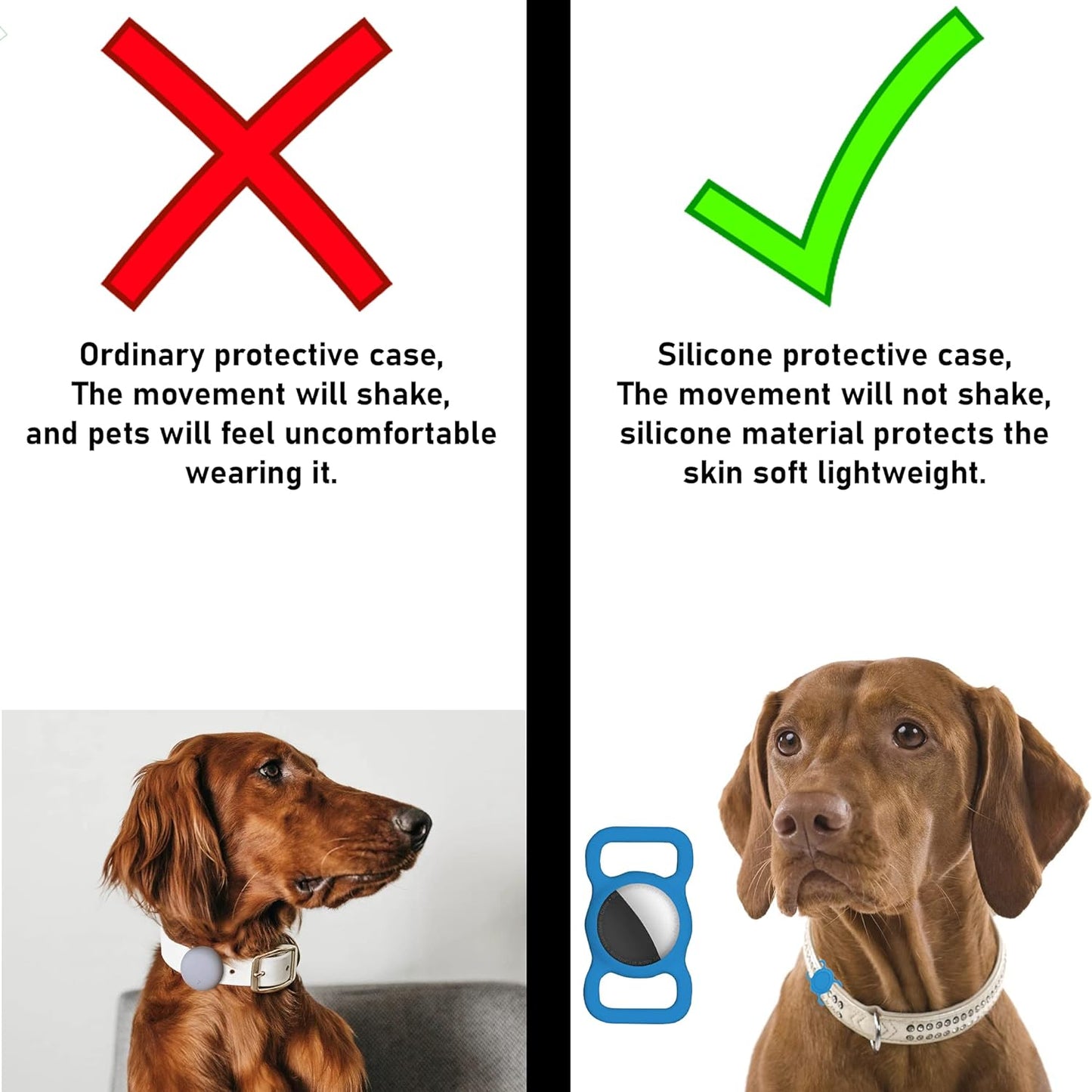 Premium Red Silicone Dog Collar Finder Holder - Lightweight, Durable, Ideal for Collars and Backpacks