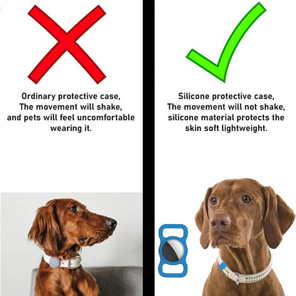 Premium Red Silicone Dog Collar Finder Holder - Lightweight, Durable, Ideal for Collars and Backpacks